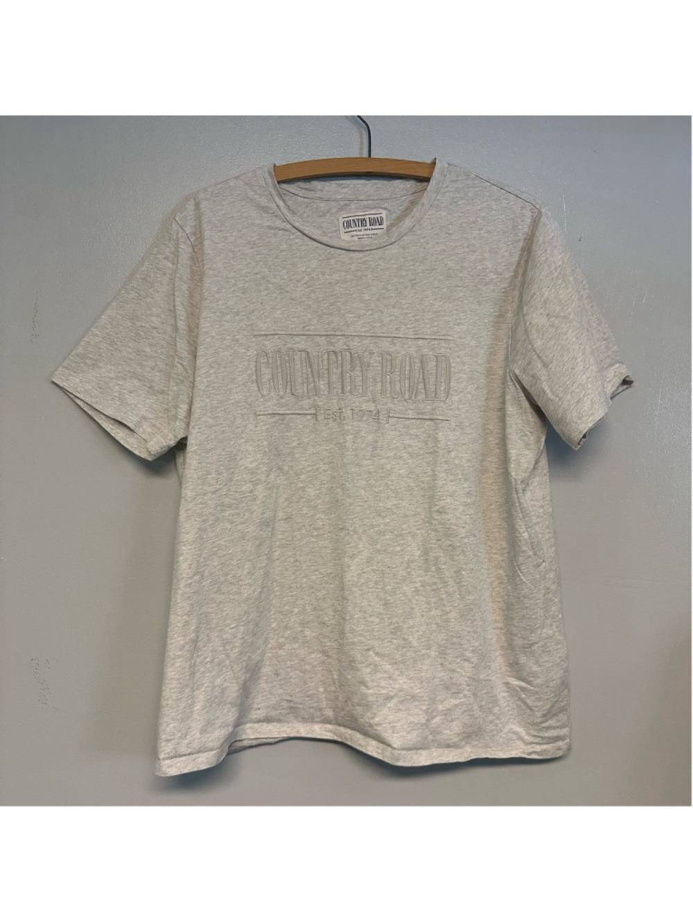 COUNTRY ROAD Gray Short Sleeve Tee shirt men’s size XL 100% cotton